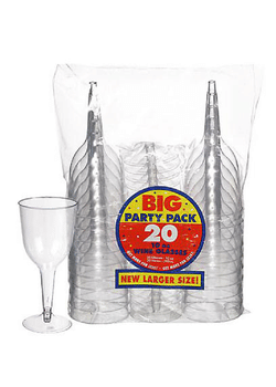 6oz Plastic Wine Glass - 20pk