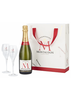 Montaudon Brut Champagne Gift with 2 Glasses