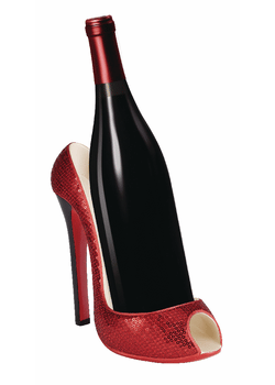 High Heel Wine Btl Holder - Red