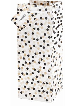 Liquor Bottle Gift Bag - Tuxedo Dots