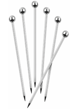Final Touch Stainless Steel Cocktail Picks - Set of 6