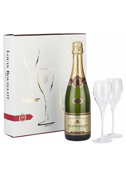 Louis Bouillot Perle de Vigne Brut Giftset w/ 2 Glasses