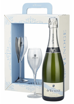 De Venoge Cordon Bleu Brut Select Gift w/ 2 Glasses