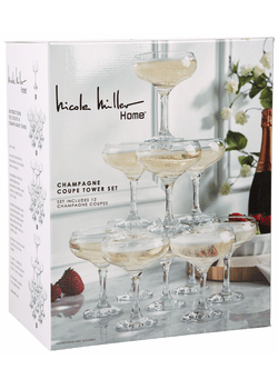 Nicole Miller Champagne Coupe Tower Set