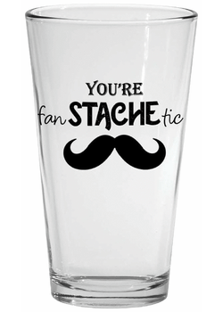 Culver Fan Stache Tic 16-Ounce Pint Glass