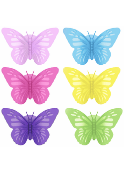 Butterfly Silicone Suction Wine Marker 6 pc Asst Colors