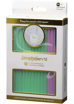 Assorted Cocktail Compostable Straws - 100pk