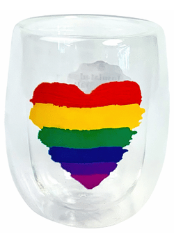 Stemless Wine - Rainbow Heart