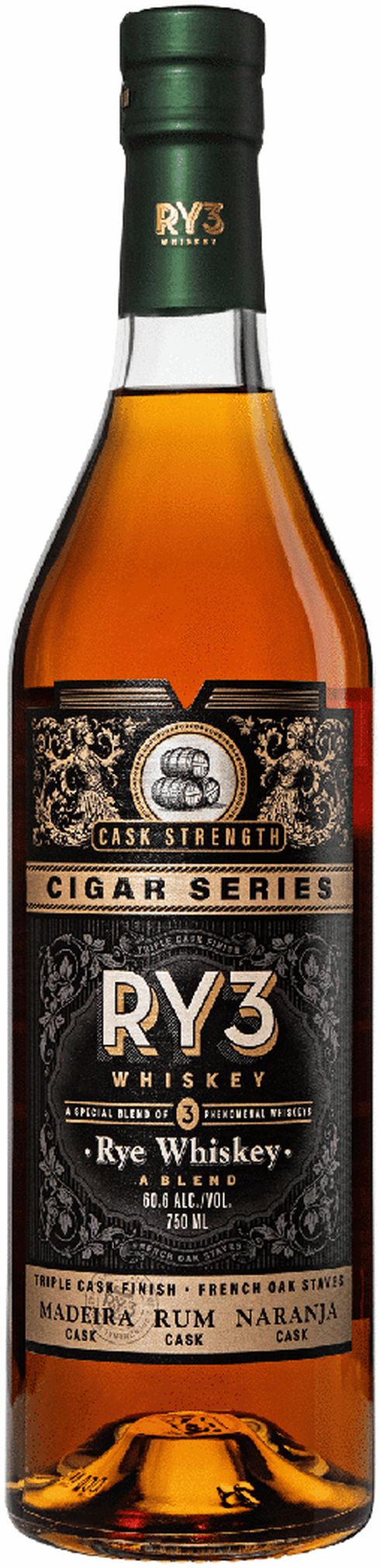 RY3 Cigar Series Rye bottle