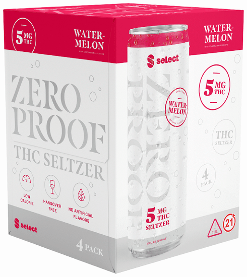 Curaleaf Select Zero Proof THC 5mg Seltzer Watermelon | Total Wine