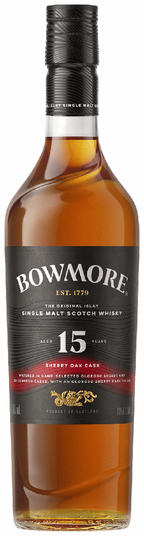 Bowmore 15 Year Old Sherry Cask Islay Single Malt Scotch Whisky