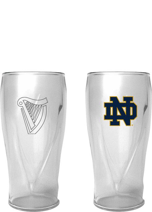 Notre Dame 16oz Guinness Harp Logo Pint Glass