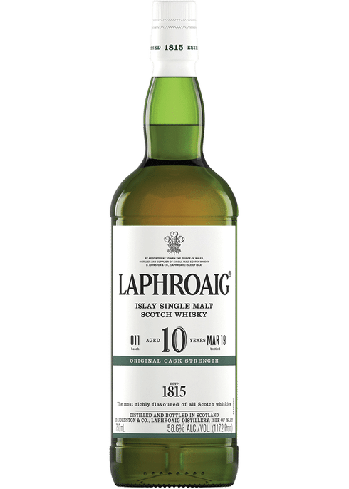 Laphroaig 10 Year Old Original Cask Strength NV 750 ml.