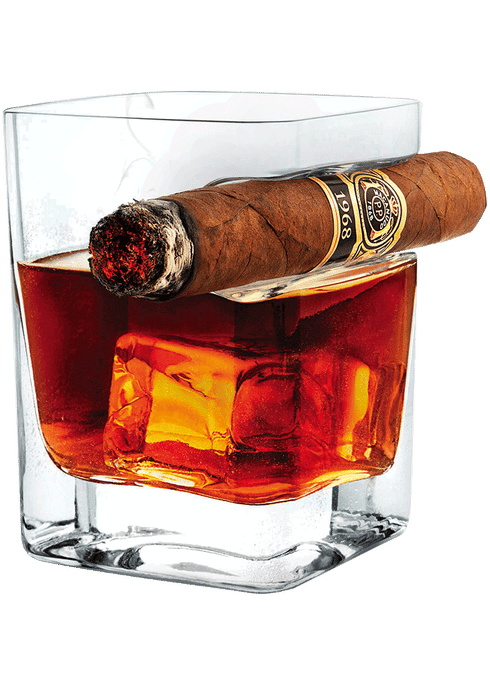 Cigar Glass - Whiskey Glass with Cigar Holder