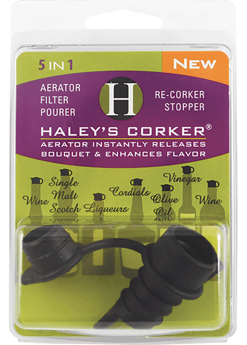 2 Filter,Re-Corker BLUE Haley's Corker 5-in-1 Wine Aerator Stopper Pourer