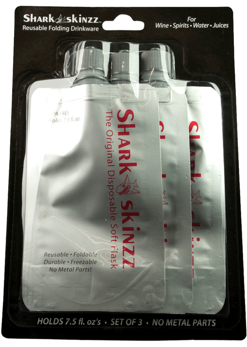 Shark Skinzz Flask Silver 3pk