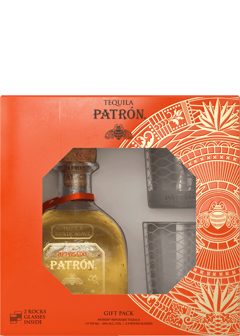Patron Reposado with 2 Rocks Glasses | Total Wine & More