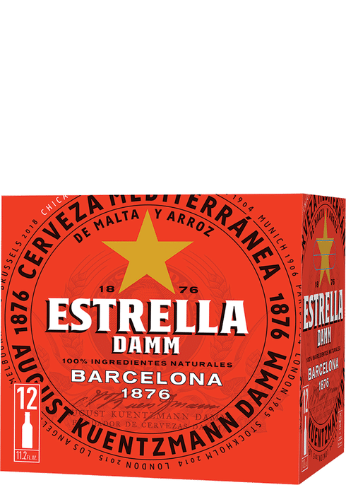 Estrella Damm Beer Lager One Pint Glasses Glass Barcelona Spain M14 2 Pair Of 