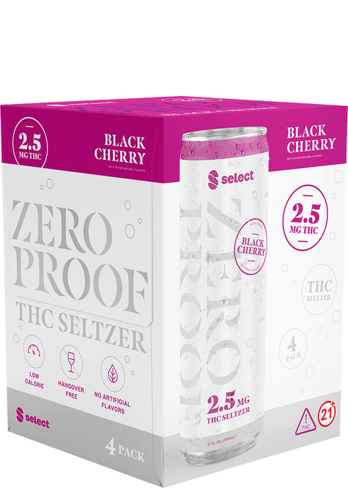 Select Zero Proof THC 2.5mg Seltzer Black Cherry | Total
