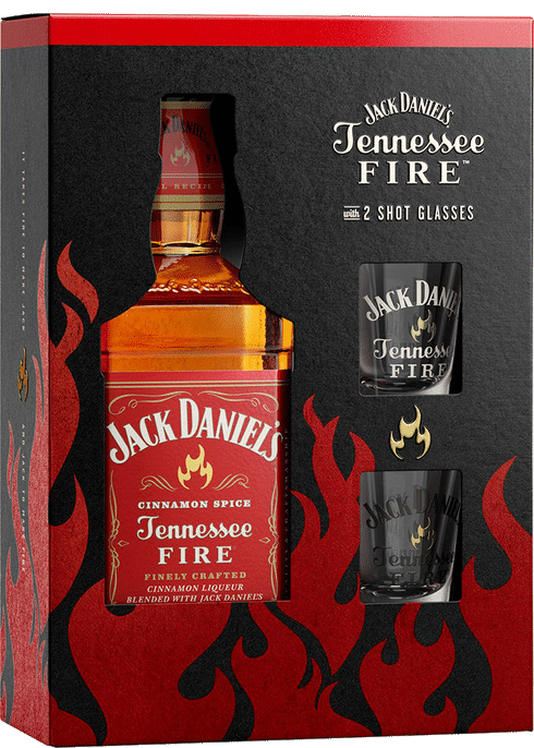 Jack Daniels Tennessee Fire with 2 Shot Glasses Gift | Total Wine & More