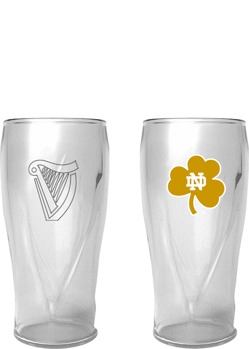 Notre Dame 16oz Guinness Harp Logo Pint Glass