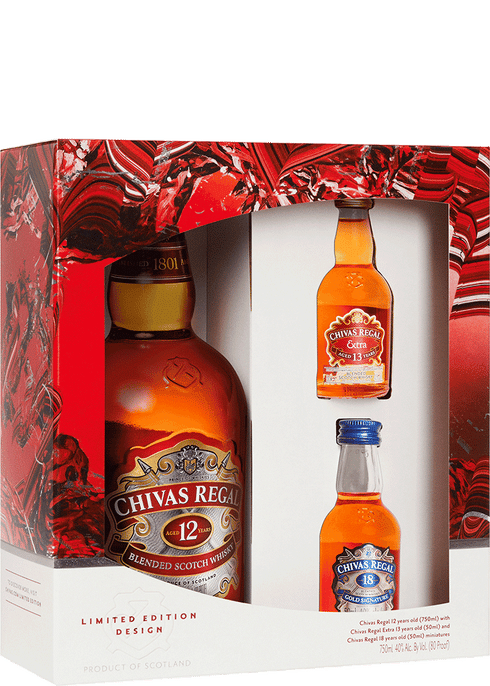 Chivas Regal 12 Year Blended Scotch Whisky with Two 50ml