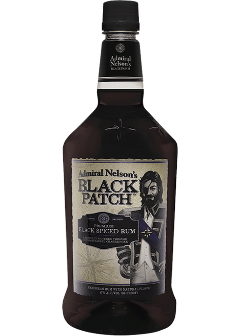 Details about   1 EMPTY ADMIRAL NELSON'S BLACK PATCH SPICED RUM BOTTLE W/CAP 750 ML 