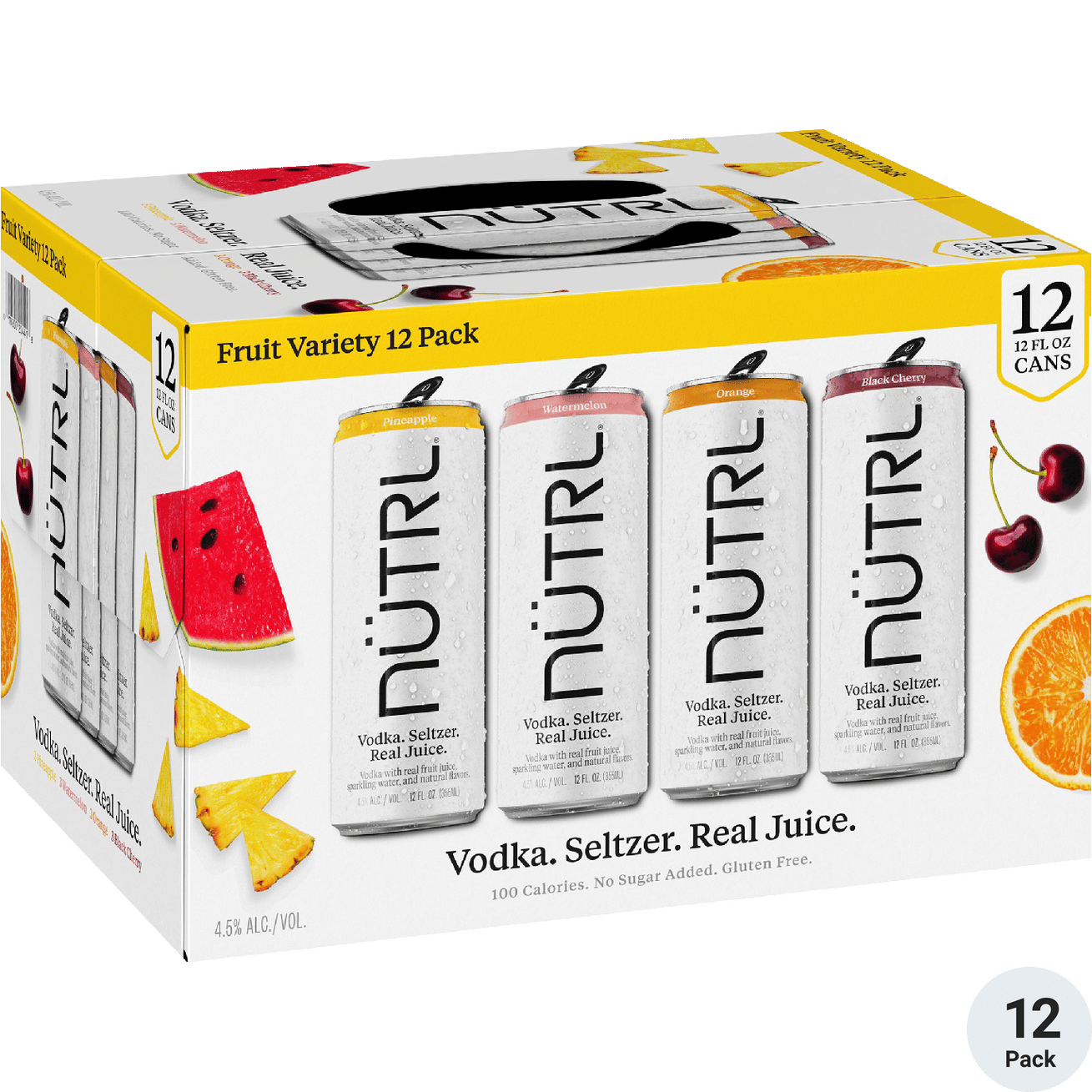 NUTRL Vodka Hard Seltzer Real Fruit Juice Variety Pack
