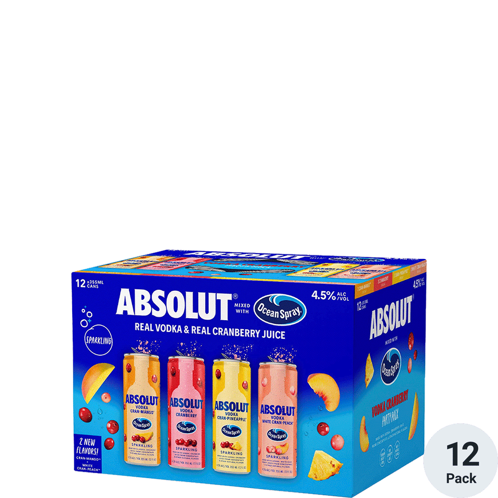 Absolut Ocean Spray Variety 12pk-12oz Cans