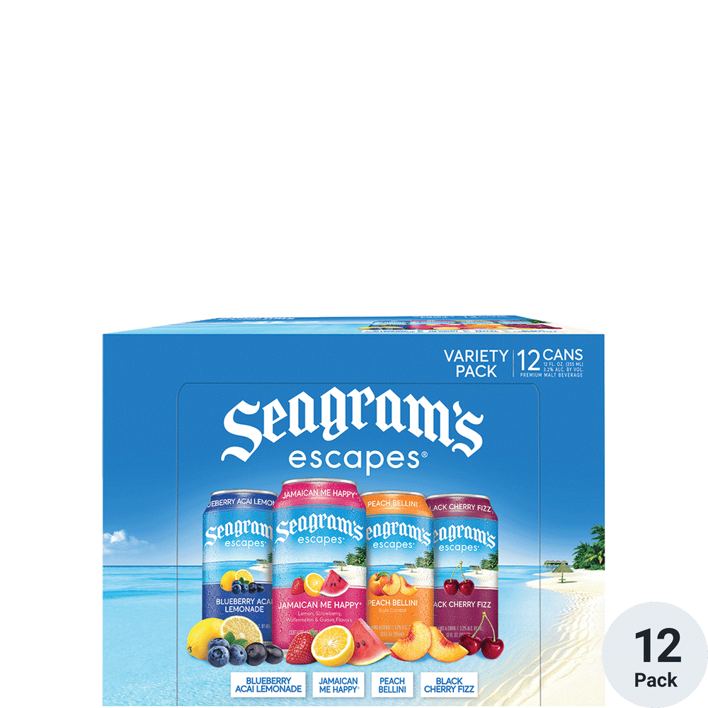 Seagrams Escapes Variety Pack Hard Beverage 12-pack cans