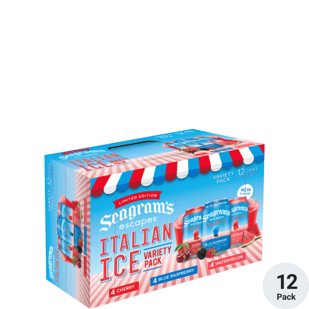Seagrams Escapes Italian Ice Variety Pack 12pk-12oz Cans