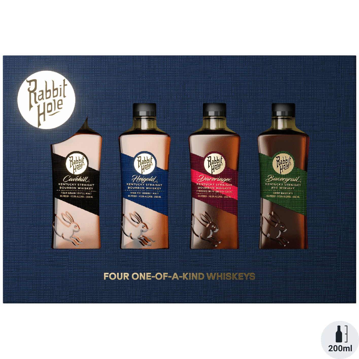 Rabbit Hole with Four 200ml Variety Bourbon Whiskey