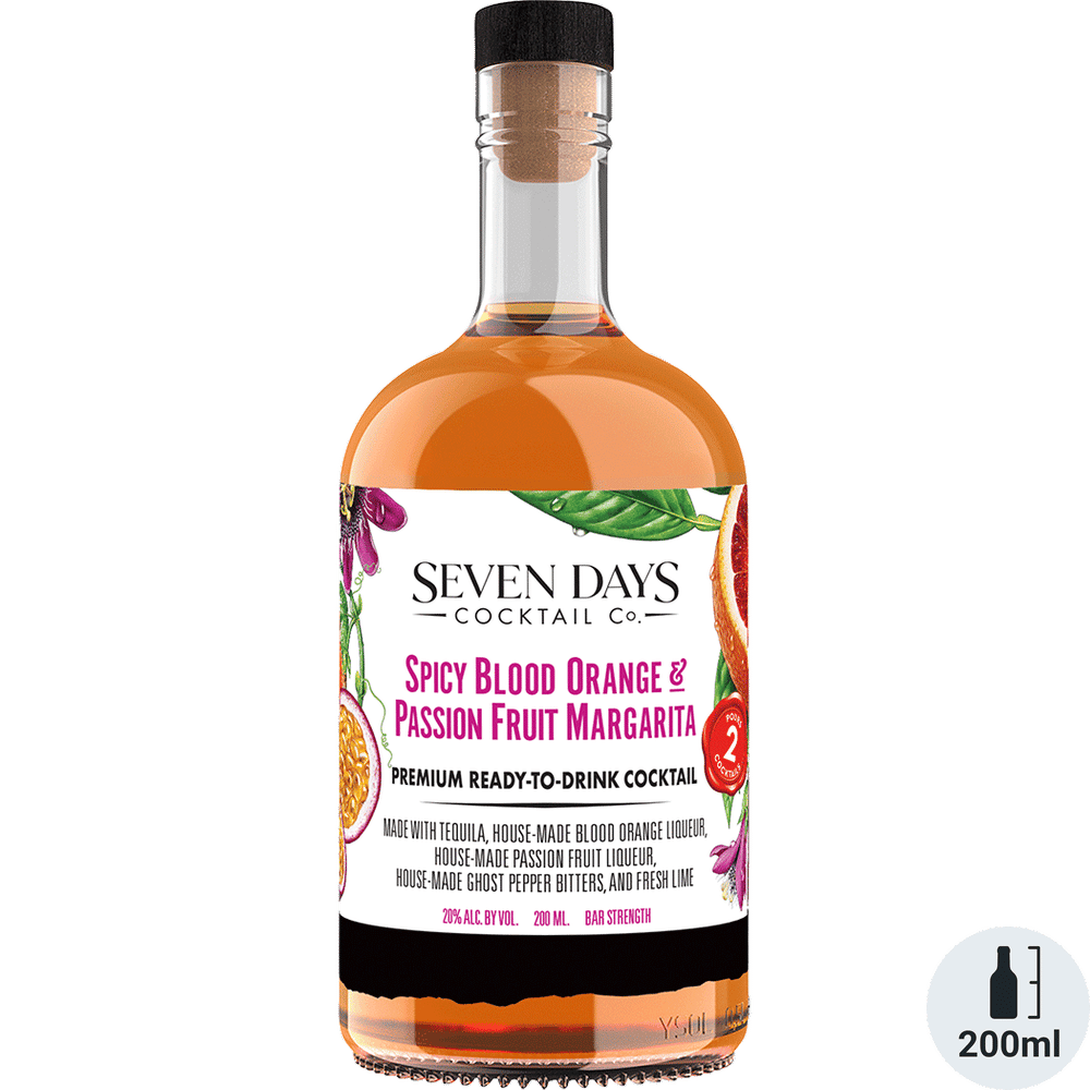 Seven Days Cocktail Co. Spicy Blood Orange & Passion Fruit Margarita Total Wine & More