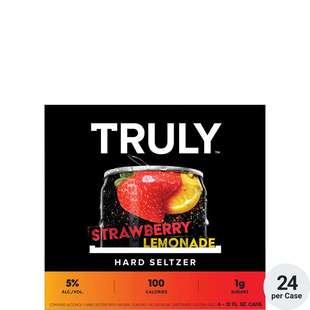 TRULY Strawberry Lemonade Hard Seltzer 24-12oz Cans