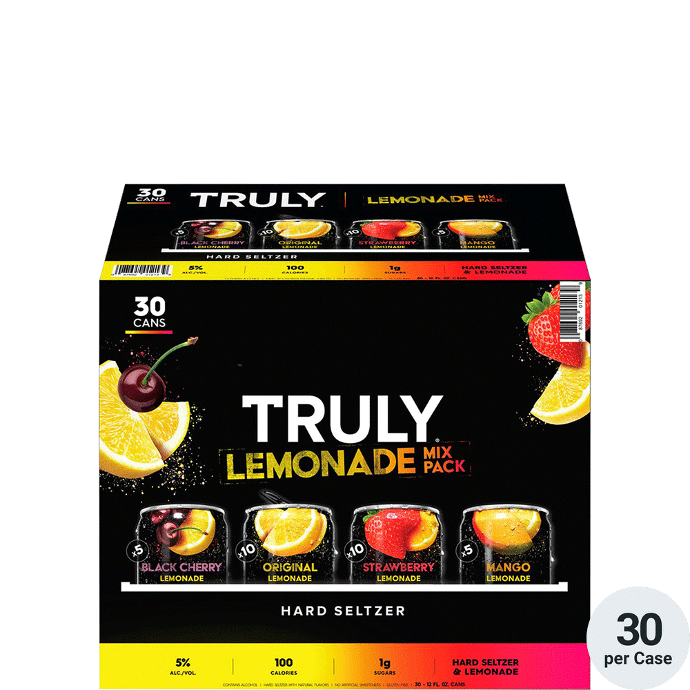 TRULY Hard Seltzer Lemonade Variety Pack 30-12oz Cans