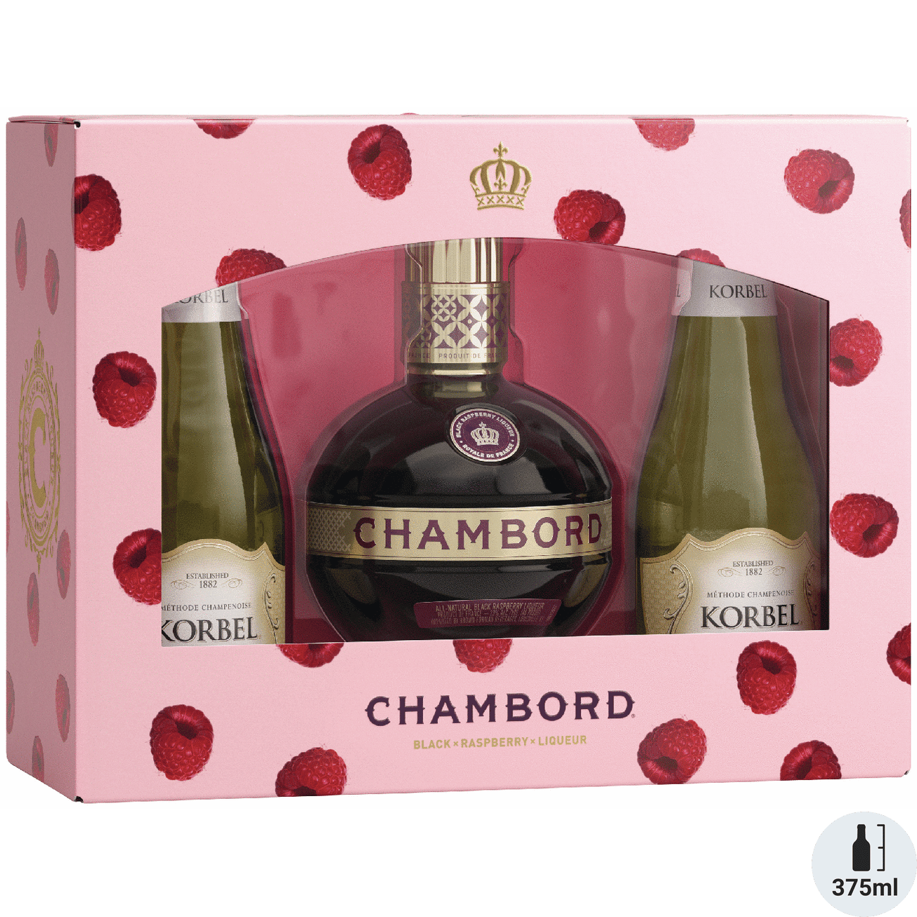 Chambord with Two Korbel 187mls Gift