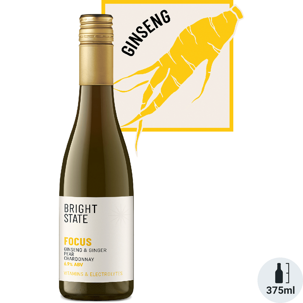 Bright State Low-Alcohol "Focus" Chardonnay with Ginseng and Ginger