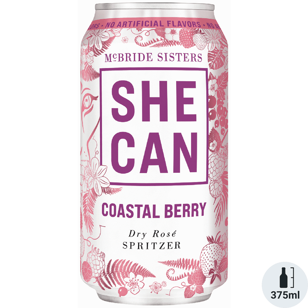 McBride Sisters SHE CAN Coastal Berry Dry Rose Spritzer