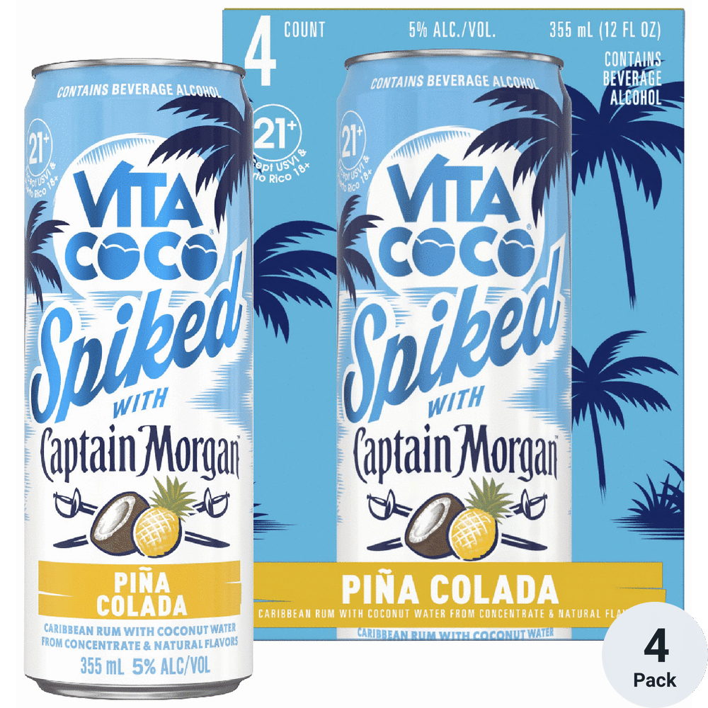Vita Coco Spiked Capt Morgan Pina Colada | Total Wine & More