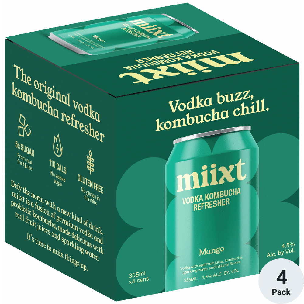 Miixt Mango Vodka Kombucha Refresher | Total Wine & More