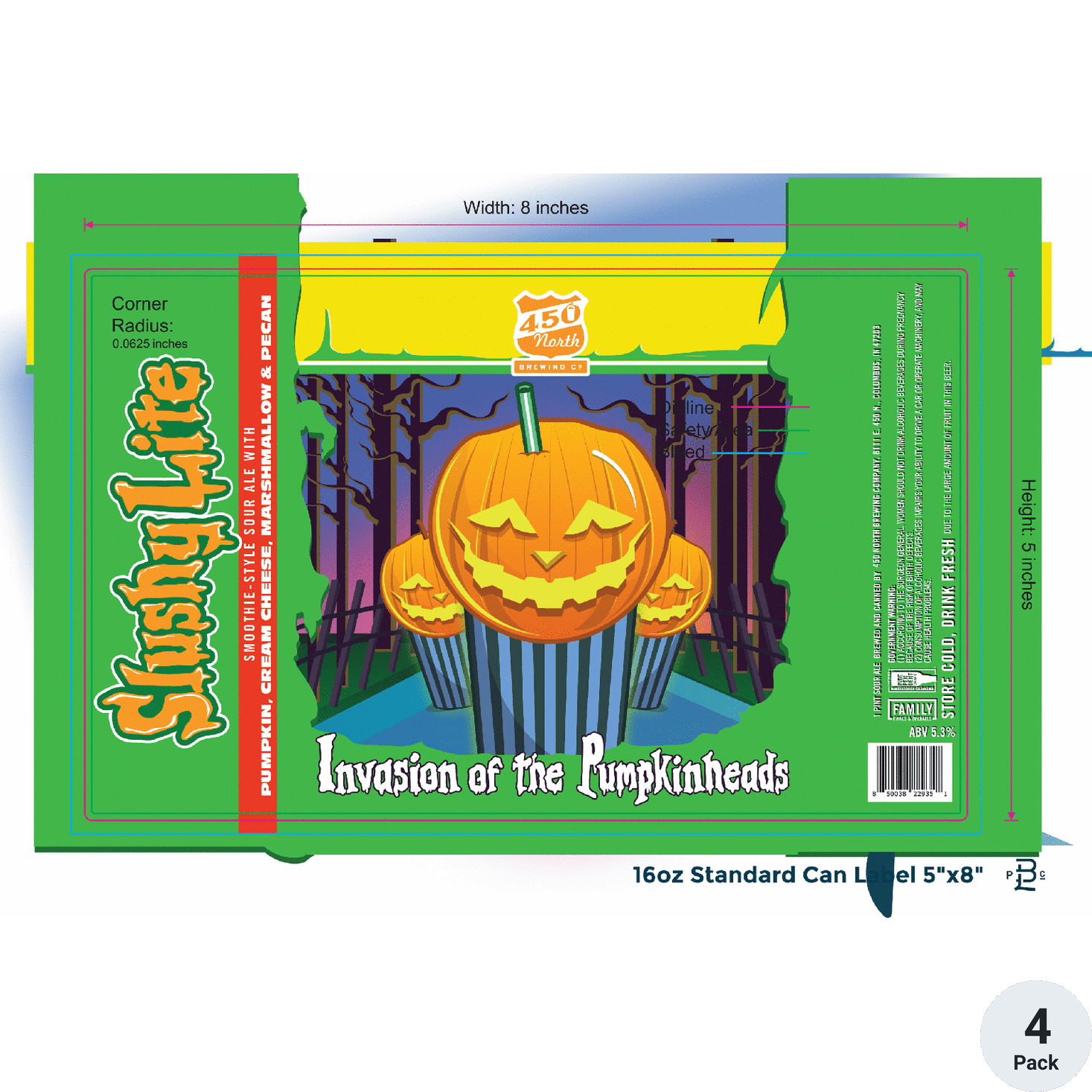 450 North Slushy Lite Invasion of the Pumpkin Heads