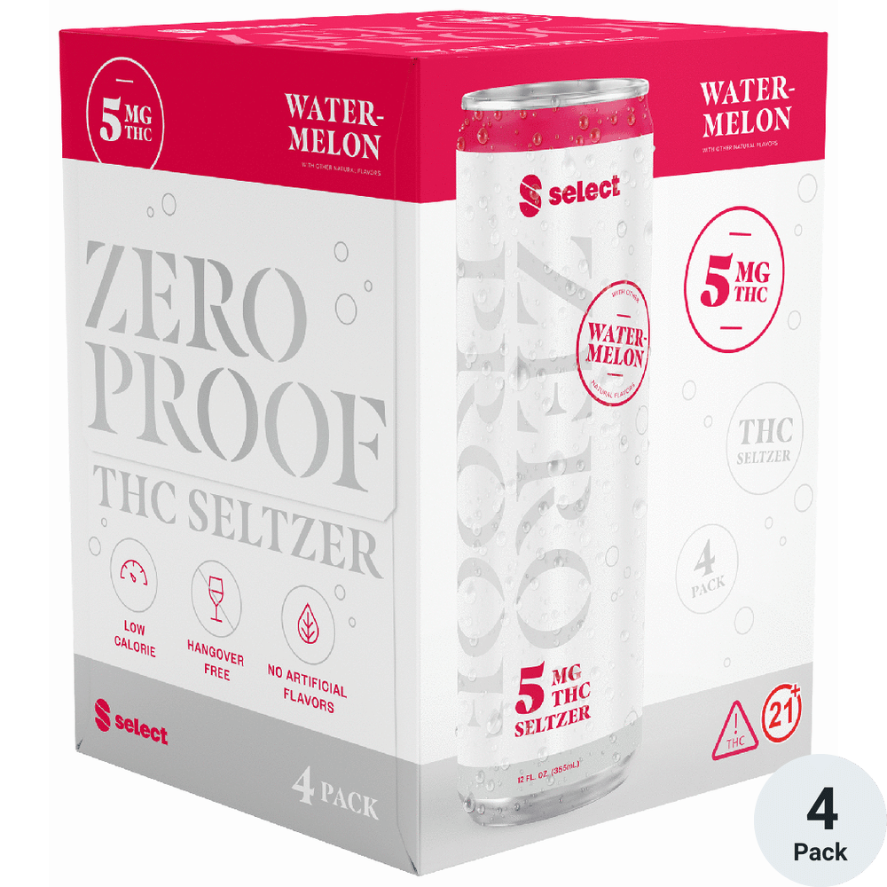Curaleaf Select Zero Proof THC 5mg Seltzer Watermelon | Total Wine