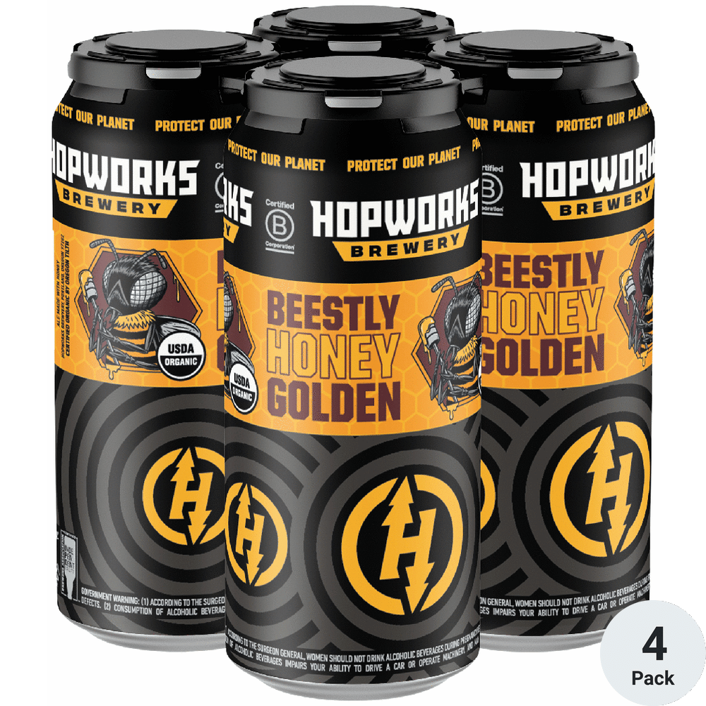 Hopworks Beestly Organic Honey Golden Ale