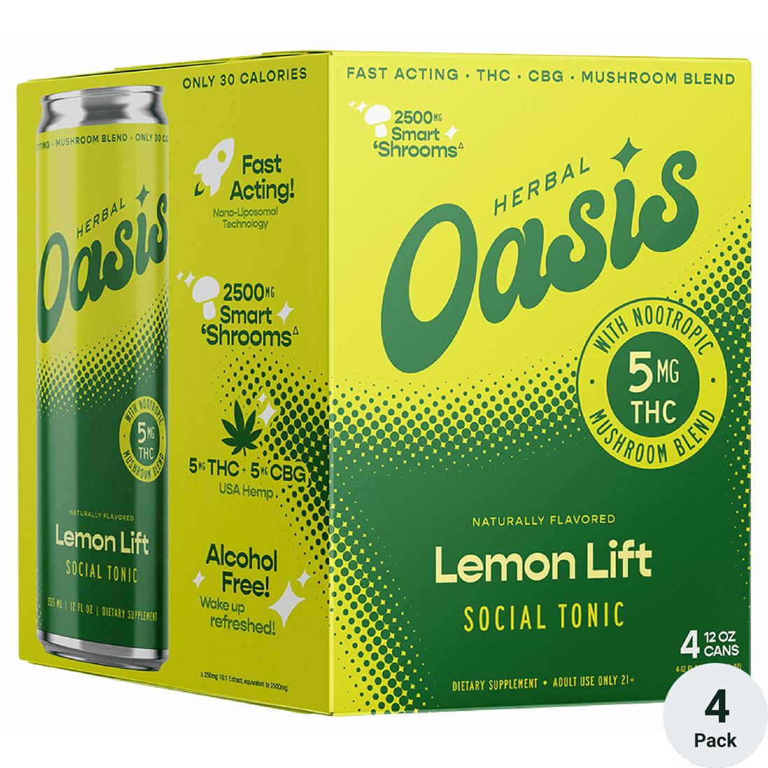 Herbal Oasis THC 5mg Lemon Lift | Total Wine & More