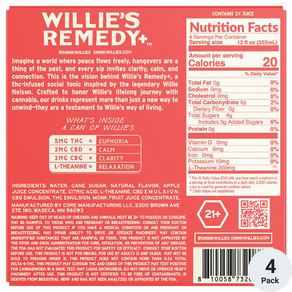 Willie's THC 5mg Strawberry Watermelon