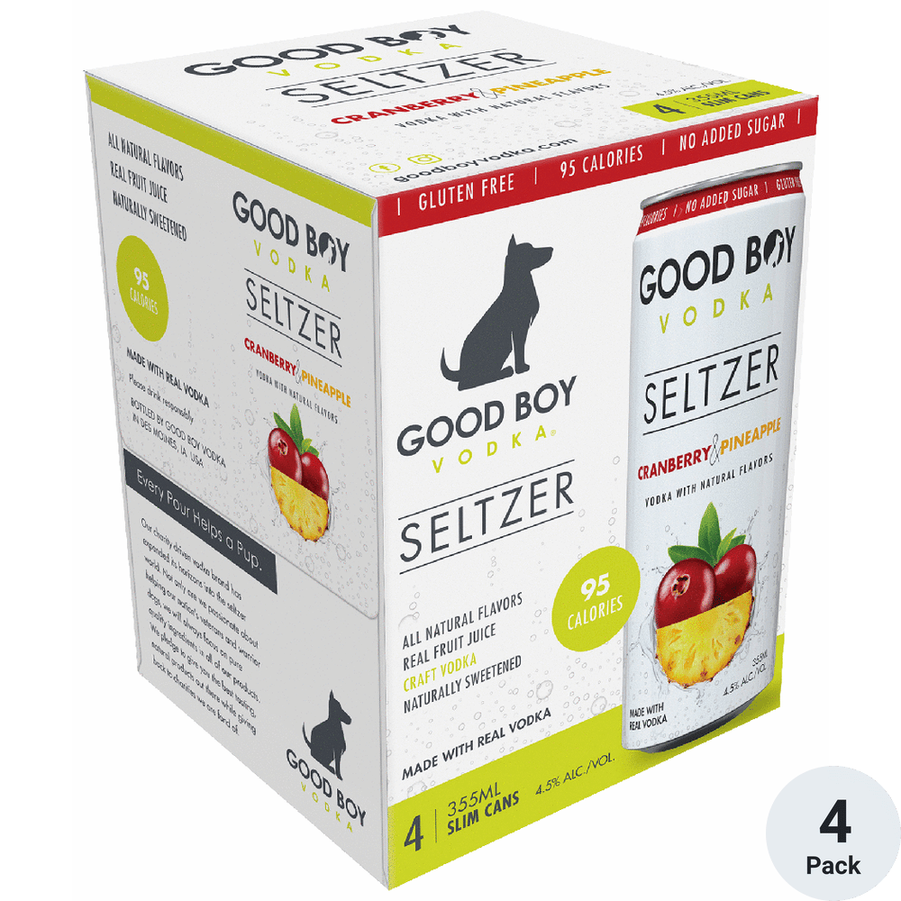 Good Boy Cranberry Pineapple Vodka Seltzer