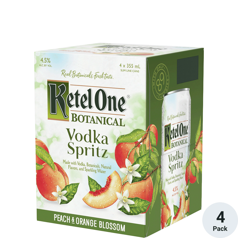 Ketel One Botanical Vodka Spritz Peach & Orange Blossom 4pk-12oz Cans