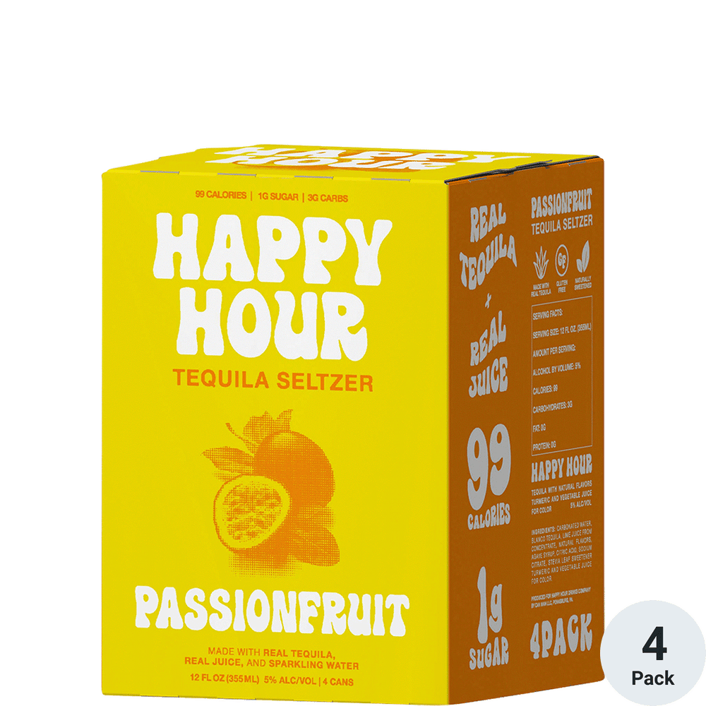 Happy Hour Passionfruit Tequila Seltzer Total Wine & More