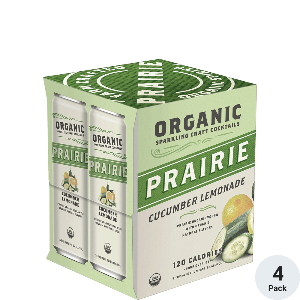 Prairie Organic Sprakling Cucumber Lemonade Craft Cocktails  4pk-355ml