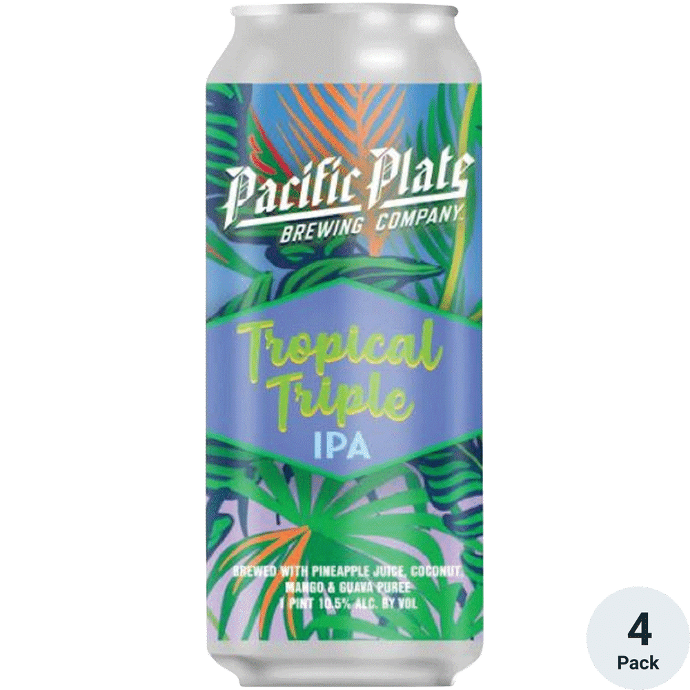 Pacific Plate Tropical Triple IPA 4pk-16oz Cans